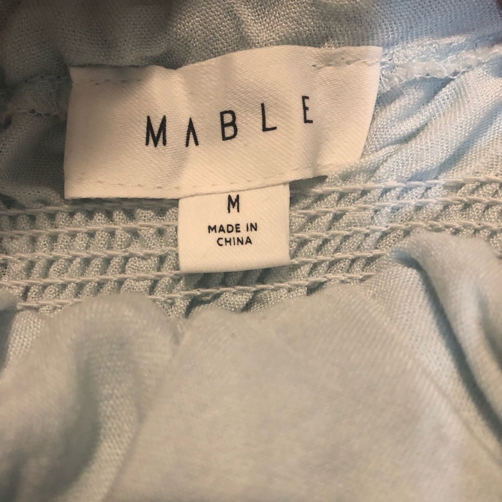 Mable AVA Mini Dress Light blue Puff Sleeve  smocked bodice Women's Size Medium - Picture 7 of 12